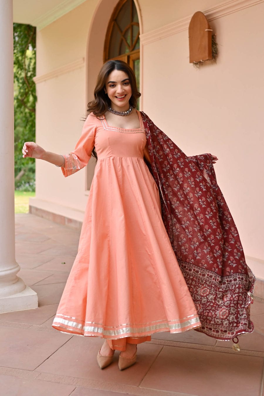 CLASSY AND SIMPLE ANARKALI SUIT WITH DESIGNER DUPATTA