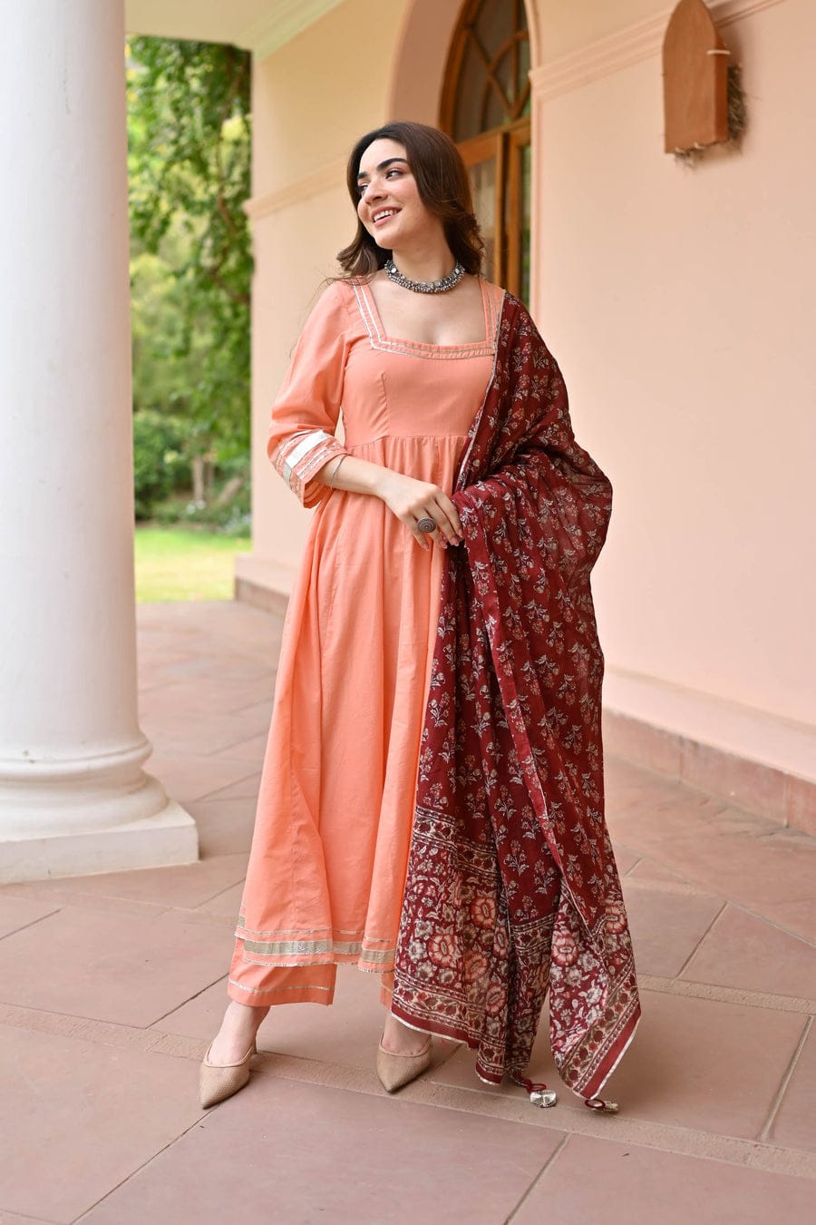 CLASSY AND SIMPLE ANARKALI SUIT WITH DESIGNER DUPATTA