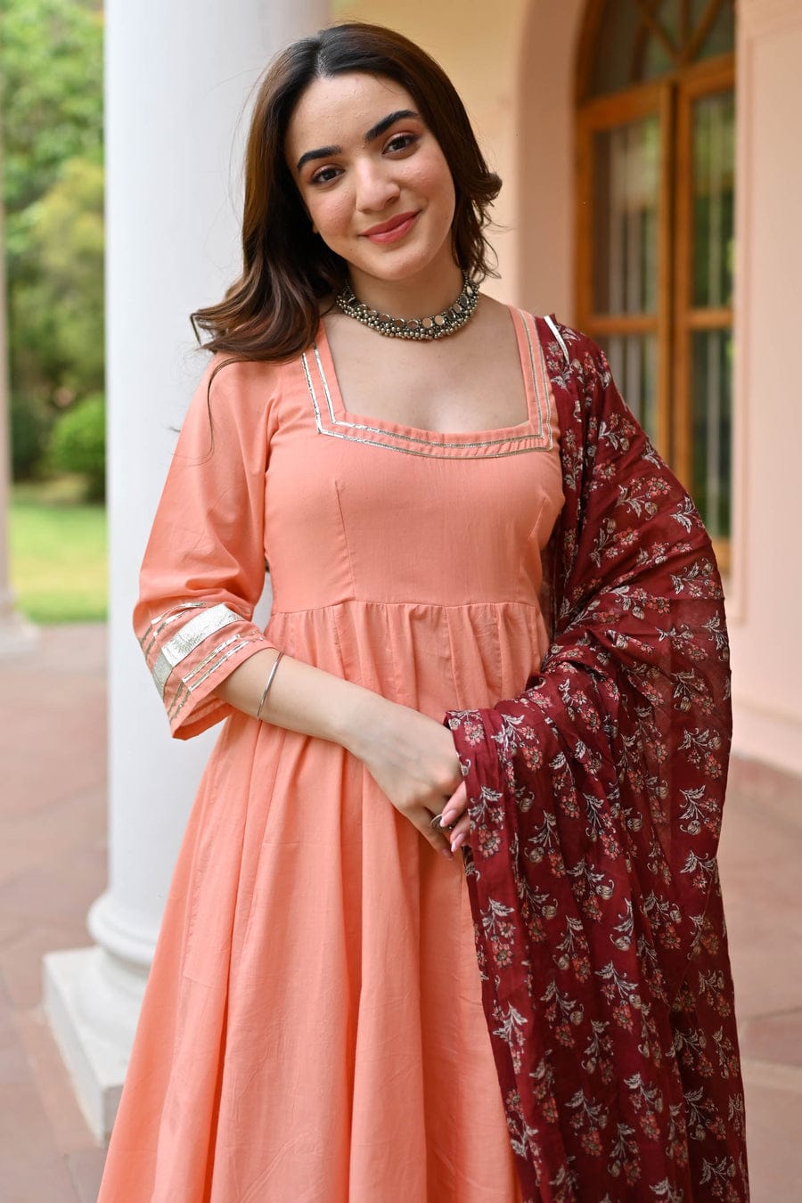 CLASSY AND SIMPLE ANARKALI SUIT WITH DESIGNER DUPATTA